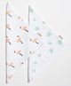 Aariro Organic Cotton Muslin Washcloth Tropical Flamingo  Set of 2