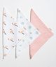 Aariro Organic Cotton Muslin Washcloth Tropical Flamingo  Set of 3