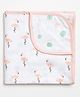 Aariro Organic Cotton Reversible Muslin Blanket Tropical Flamingo