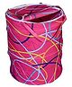 Kuber Industries Round Cloth Foldable Laundry Basket Bag , Volume:-30L ,Multi Color
