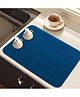 Kuber Industries Dish Dry Mat  Microfiber Drying Mat  Kitchen Drying Mat  Reversible Mat  Kitchen Absorbent Mat  Dish Dry Mat for Kitche  Blue