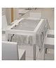 Kuber Industries Transparent Silver Lace PVC 6 Seater Dining Table Cover 60