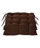 Kuber Industries Microfiber Square Chair PadCushion for Office, Home or Car Sitting with Ties-Pack of 2, 18*18 Inch Brown