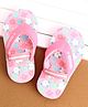 Cute Walk by Babyhug Flip Flops With Floral Print & Back Strap Closure - Pink