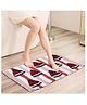 AAZEEM Abstract Cotton  Door mat  for Home (Maroon )