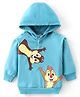 Babyhug Disney Raglan Full Sleeves Sweatshirt With Hood & Chip N Dale Graphics Detailing - Blue