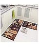 AAZEEM Abstract Kitchen Floor Mat & Runner with Anti Skid Backing - Set of 2