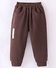 Little Kangaroos Full Length Lounge Pant with Text Print - Brown