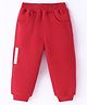 Little Kangaroos Full Length Lounge Pant with Text Print - Red