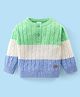 Babyhug Knitted Full Sleeves Pullovers Sweater With Colour Block & Cable Knit Design - Multicolour
