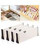 House of Quirk Plastic Drawer Dividers Organizer 4 Pack, Adjustable Separators 4