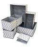 House of Quirk Foldable Cloth Storage Box Closet Dresser Drawer Organizer Cube Basket Bins Containers Divider with Drawers for Underwear, Bras, Socks, Ties, Scarves, Set of 8 (Wave, Non-Woven)