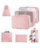 House of Quirk 7 Set Packing Cubes For Suitcases Travel Luggage Organizers With Laundry Bag,Shoe Bag And Toitetry bag,Lightweight Luggage For Carry On Suitcase (Pink), Oxford cloth + mesh