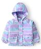 Primo Gino Woven Full Sleeves Tie & Dye Hooded Puffer Jacket - White