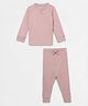 Cocoon Care Bamboo Knit Full Sleeves Solid Coordinating Night Suit - Pink