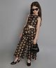Taffykids Sleeveless Floral Printed Top With Coordinating Palazzo Set - Black & Multi Colour