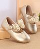 Cute Walk by Babyhug Slip On Ballerinas with Velcro Closure & Bow Applique - Gold