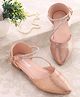 Cute Walk by Babyhug Buckle Closure Stone Embellished Ballerina - Champagne