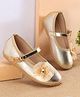 Cute Walk By Babyhug Ballerinas With Buckle Closure & Floral Applique - Golden