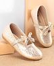 Cute Walk By Babyhug Slip Ons Ballerinas With Bow Applique - Golden