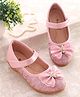 Cute Walk by Babyhug Ballerinas With Velcro Closure & Bow Applique - Pink