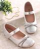 Cute Walk by Babyhug Ballerinas With Velcro Closure & Knot Applique - Silver