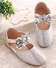 Cute Walk by Babyhug Ballerinas With Velcro Closure & Bow Applique - Silver