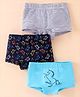 Bodycare Cotton Knit Hipster Panties with Stripes & Unicorn Print Pack of 3 - Blue & Grey