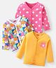 Babyhug 100% Cotton Knit Full Sleeves Front Open Vests Floral Print Pack of 3 - Multicolour