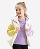 Primo Gino 100% Cotton French Terry Knit Full Sleeves Hooded Sweatjacket with Butterfly Print - White
