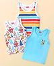 Babyhug 100 % Cotton Knit Sando with Bears Print Pack of 3 - Multicolour