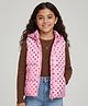 Pine Kids Sleeveless Padded Hooded Jacket with Foil Polka Dots Print - Baby Pink
