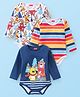 Babyhug 100% Cotton Knit Full Sleeves Onesies Bear & Reindeer Print Pack of 3 - Multicolour
