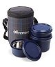 Oliveware Infinite Lunch Box, Microwave Safe & Leak Proof, 3 Inside Steel Containers with BPA Free Lids- Blue