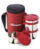 Oliveware Mega Lunch Box , 100% Leak Proof, 4 Stainless Steel Containers with BPA Free Airtight Lids (300ml, 450ml & 2x600ml) (Red)