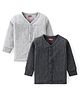 Babyhug Front Open Full Sleeves Thermal Vest Solid Colour Pack of 2- Dark & Light Grey