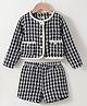 Mark & Mia Half Sleeves Checkered Top with Shorts - Black