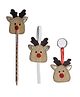 Li'll Pumpkins Reindeer Set 3 Pencil Topper Book Mark & Key Chain - Brown