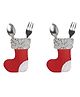 Li'll Pumpkins Socks Cutlery Pocket - Red