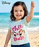 Babyhug Disney Cotton Knit Frill Sleeves Tee With Chip'n Dale Reversible Sequins - Blue