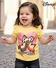 Babyhug Disney Cotton Knit Half Sleeves Top with Frill Detailing & Chip N Dale Graphics - Yellow