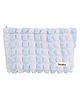 House of Quirk Makeup Bag Cute Makeup Bag Small Cosmetic Pouch Aesthetic Stuff Puffy Preppy Makeup Bag (White/Blue)