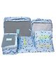 House of Quirk Travel Storage Printed Clothes Packing Cubes Space Savers Bags Cosmetic Shoes Organizer Pouch (Pack of 6 Blue Cherry) Polyester