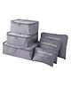 House of Quirk Polyester Blend Travel Storage Printed Clothes Packing Cubes Space Savers Bags Cosmetic Shoes Organizer Pouch (Pack Of 6 Grey)