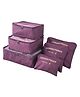 House of Quirk Travel Storage Clothes Packing Cubes Space Savers Bags Cosmetic Shoes Organizer Pouch (Pack of 6 Maroon) Polyester