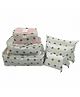 House of Quirk Polyester Travel Storage Printed Clothes Packing Cubes Space Savers Bags Cosmetic Shoes Organizer Pouch (Pack Of 6 White Cactus)