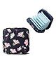 House of Quirk Sanitary Napkin Storage Bag, Menstrual Pad Bag with Zipper, Napkin Storage for Purse, First Period Kit for Teens Girls, Storing Sanitary Pads for Women (Dark Blue Flamingo)