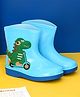 Yellow Bee Dinosaur Detailed Rain Boots - Blue