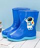 Yellow Bee Astronaut Detailed Rain Boots - Blue