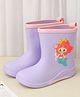 Yellow Bee Mermaid Detailed Rain Boots - Purple